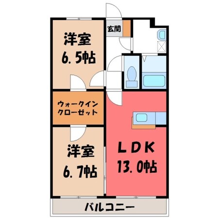 宇都宮駅 バス14分  仏所御念会口下車：停歩2分 3階の物件間取画像